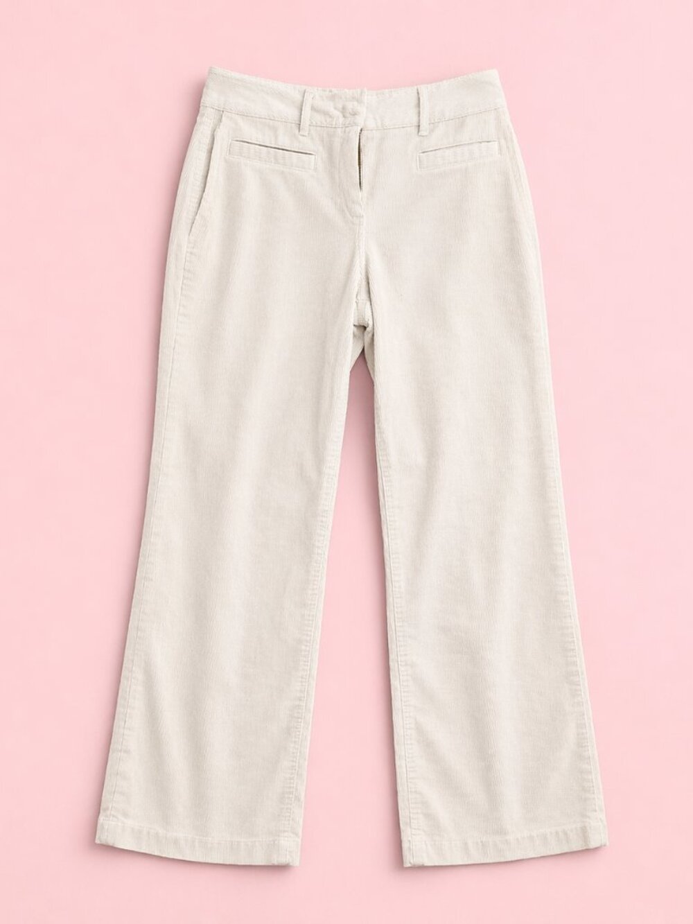Tommy Hilfiger Women's Y2K Flared Leg Low Rise White Corduroy Pants Size 8